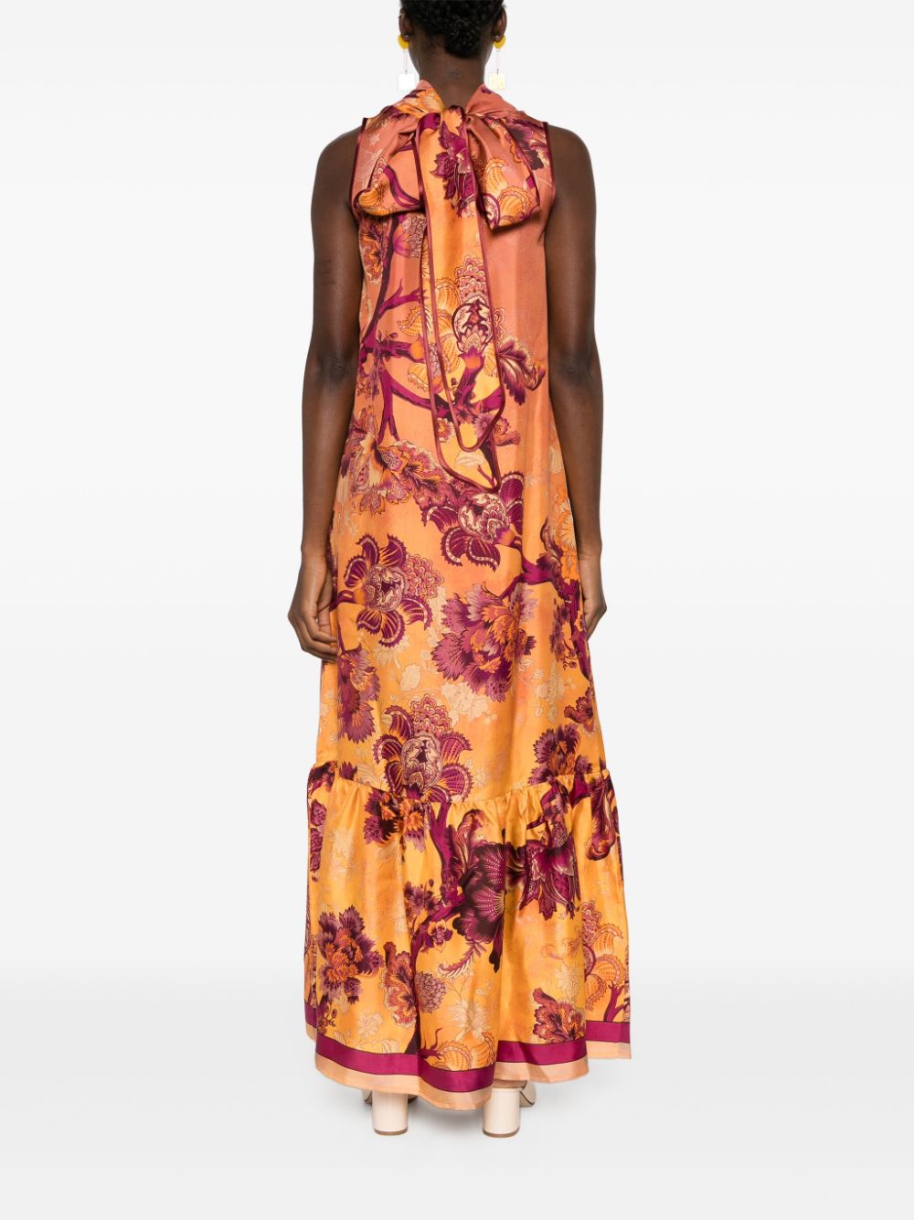 Shop F.r.s For Restless Sleepers Floral-print Maxi Dress In Pink