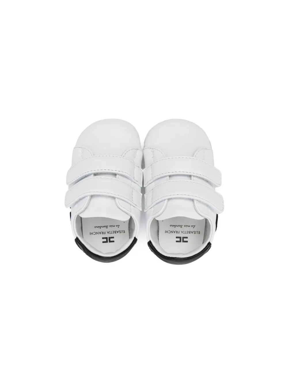 Elisabetta Franchi La Mia Bambina Logo-embroidered Leather Crib Shoes In 白色