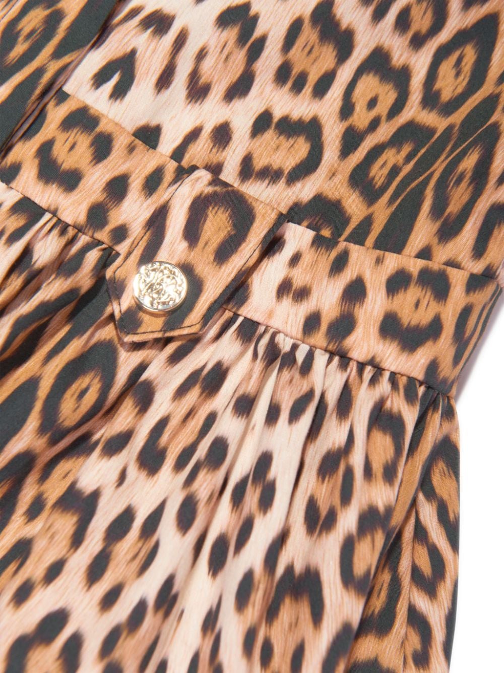 Shop Roberto Cavalli Junior Leopard-print Cotton Dress In Brown