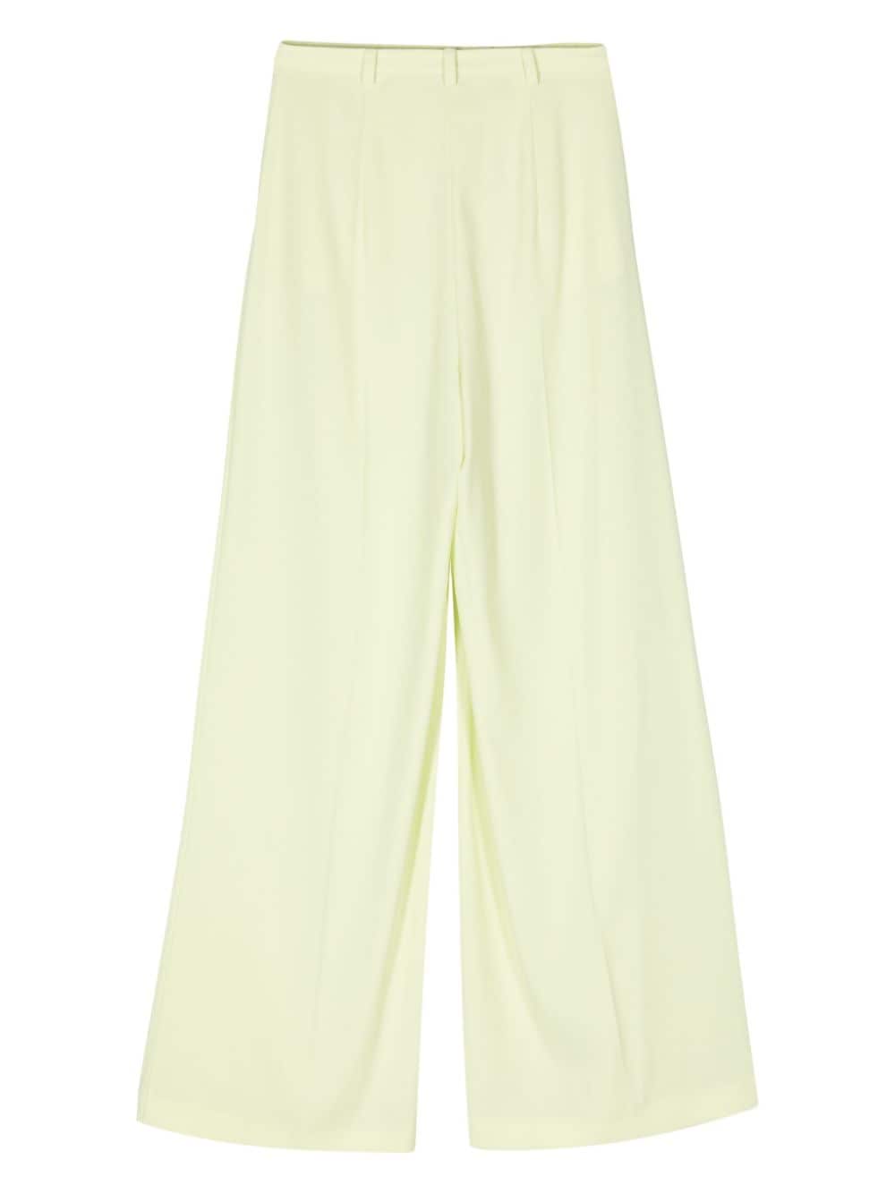 Shop Patrizia Pepe Tailored Wide-leg Trousers In 绿色