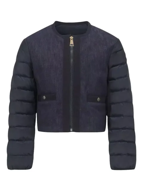 Moncler Enfant denim-panel quilted jacket