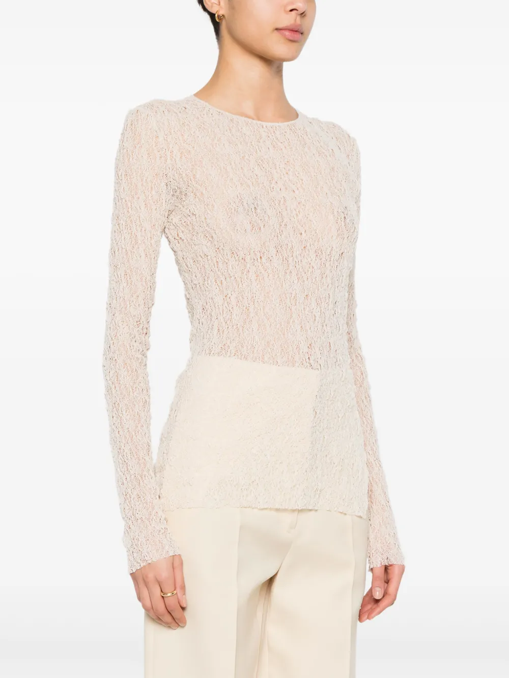 Uma Wang Teresa Round Neck Long Sleeves By  In Neutrals