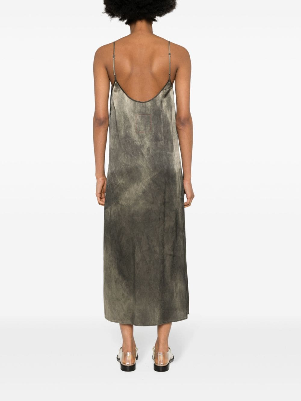 Shop Uma Wang Abstract-print Midi Dress In 灰色