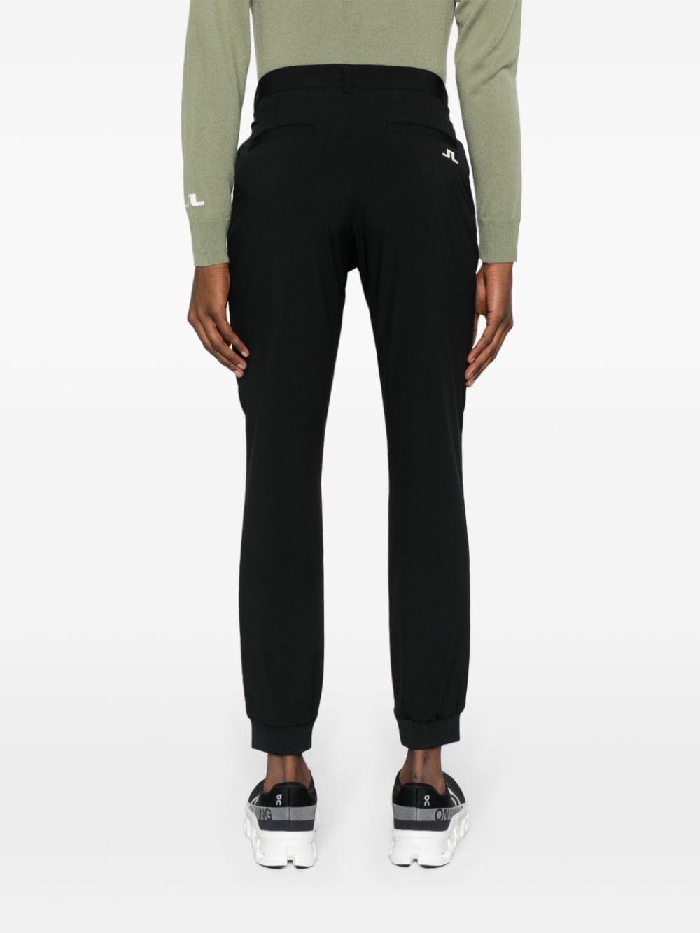 Shop J. Lindeberg Cuff Mid-rise Track Trousers In Black