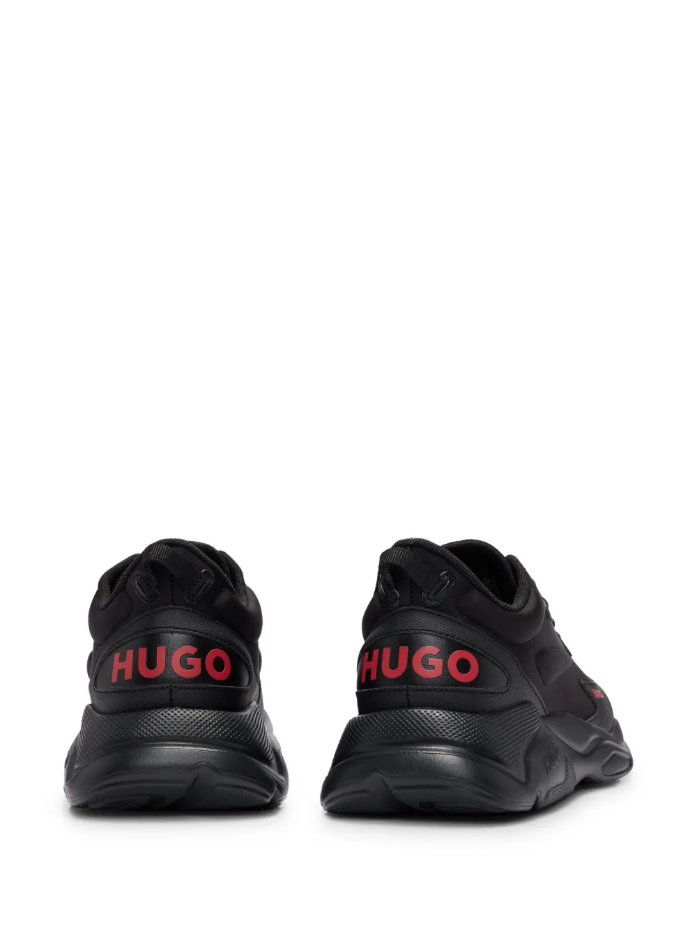 HUGO logo-embroidered low-top Sneakers | Black | FARFETCH JO