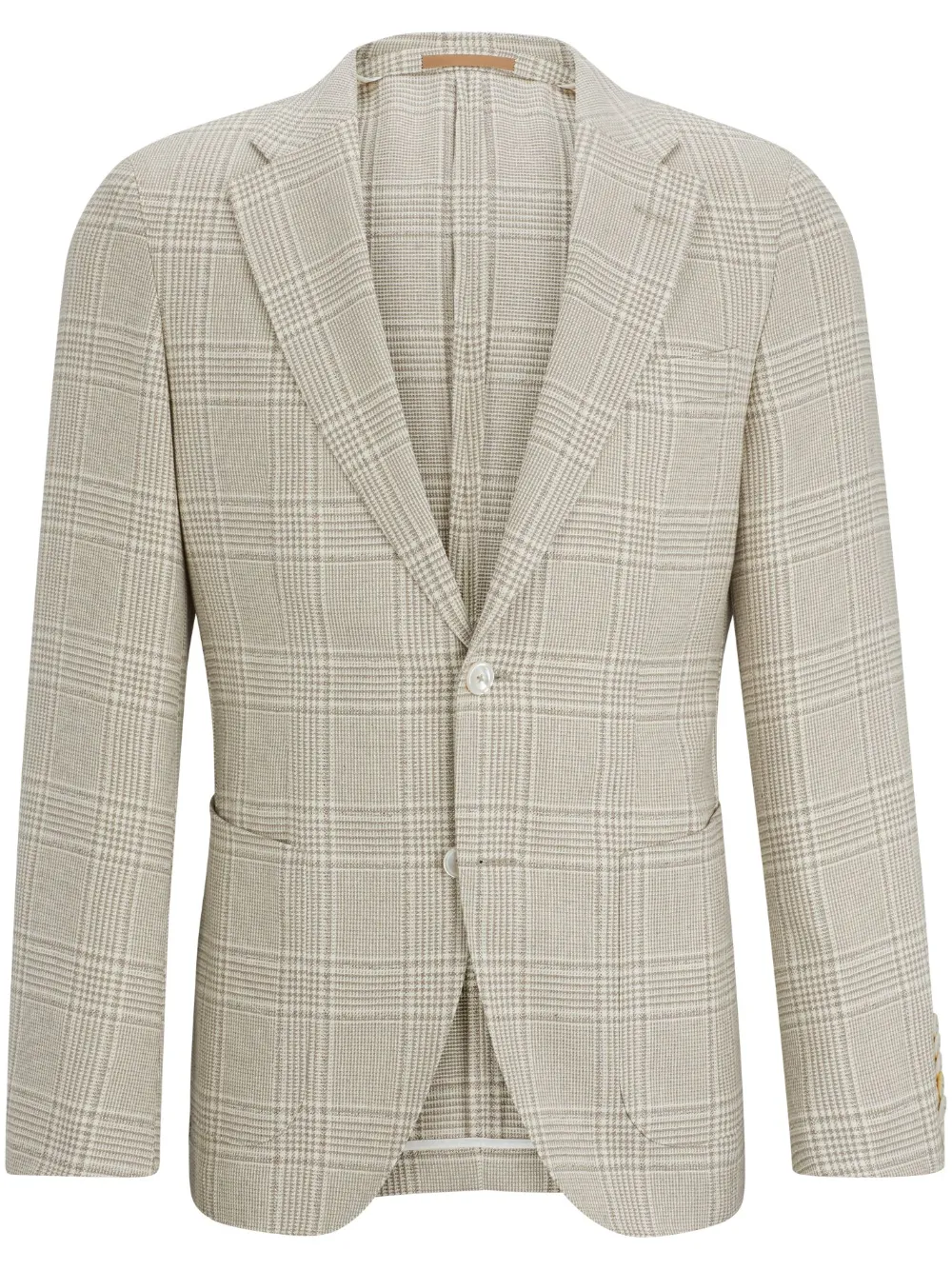 Hugo Boss Plaid Cupro Blazer In Neutral