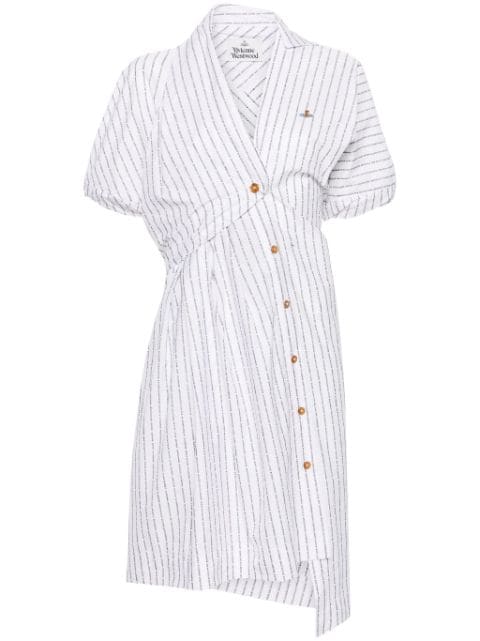 Vivienne Westwood logo-striped asymmetric dress