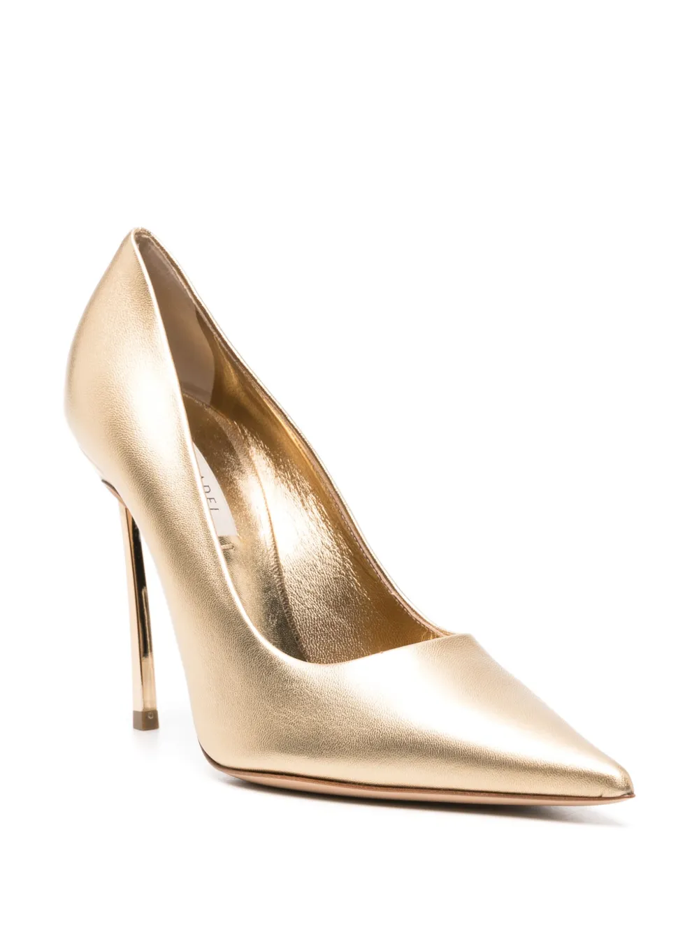 Shop Casadei Blade 100mm Metallic Pumps In Gold