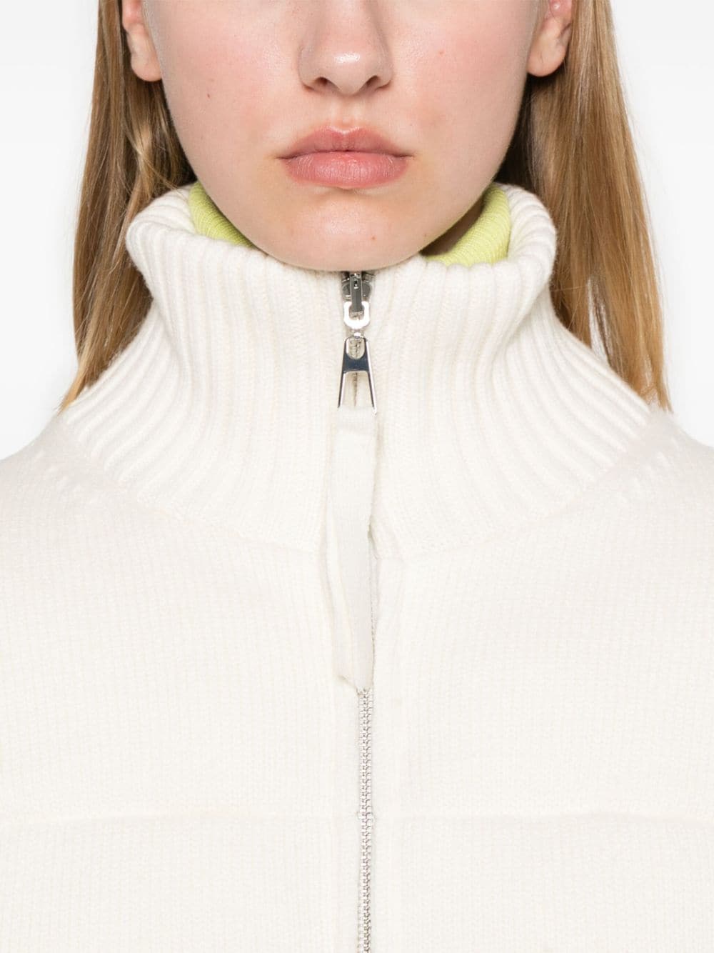 Shop P.a.r.o.s.h Wool Puffer Jacket In White