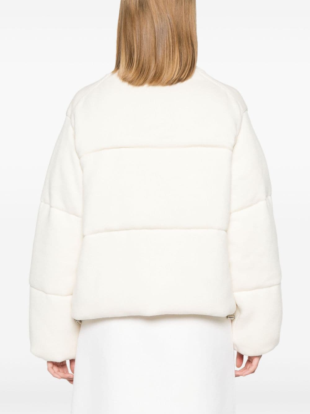 Shop P.a.r.o.s.h Wool Puffer Jacket In White