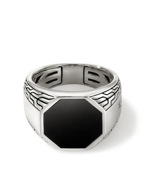 John Hardy sterling silver black onyx signet ring