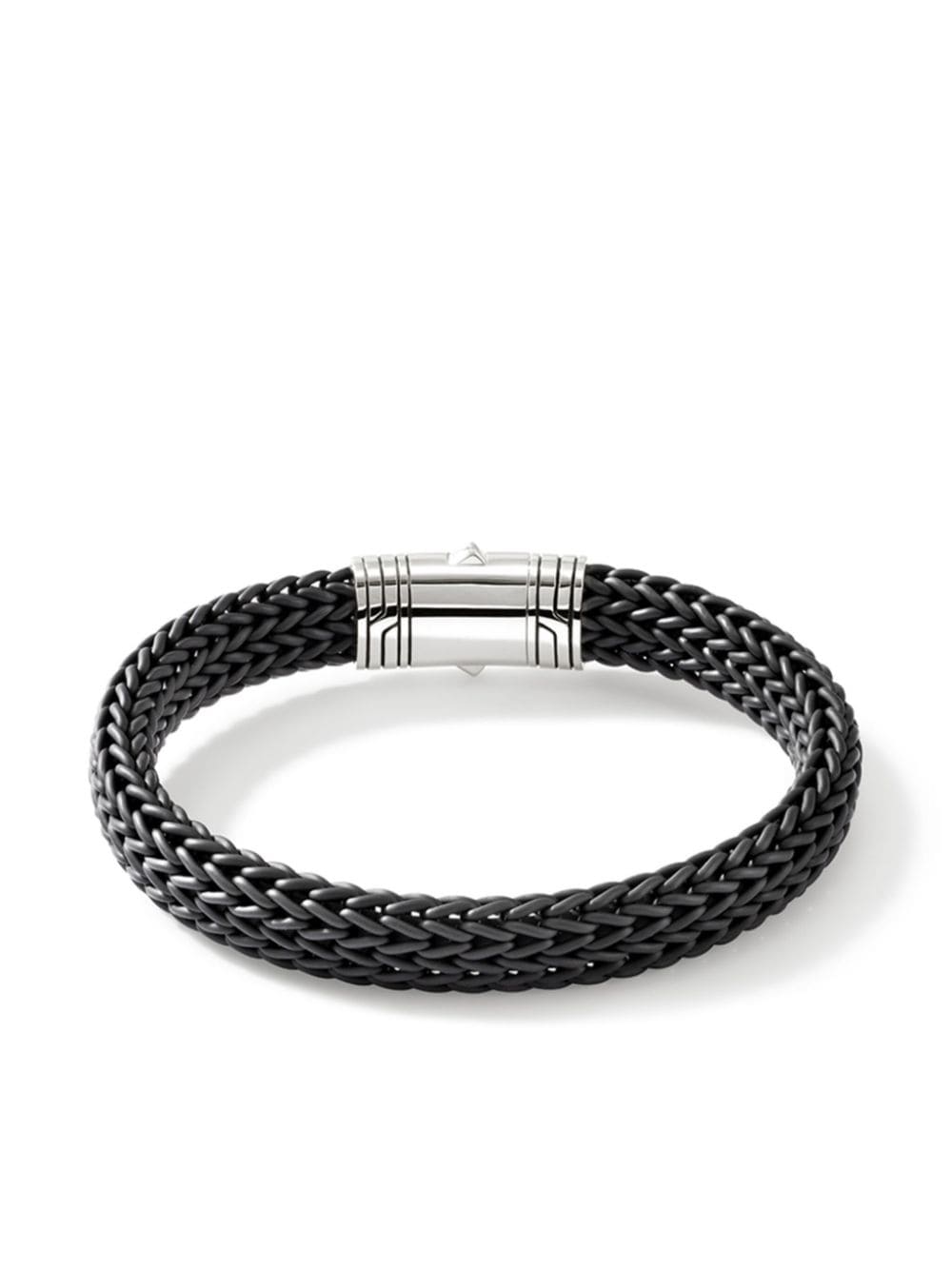 Shop John Hardy Sterling Silver And Leather Bracelet In Black