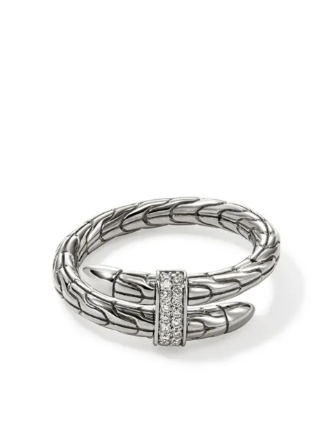 John Hardy sterling silver diamond spear ring