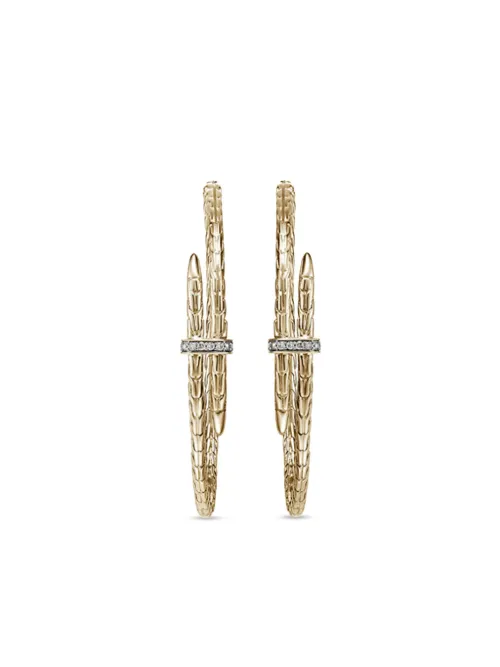 Grandes créoles Spear en 14ct pavées de diamants - John Hardy - Modalova