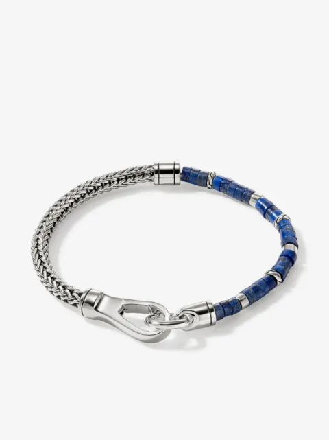 John Hardy pulsera en plata de ley con lapislázuli