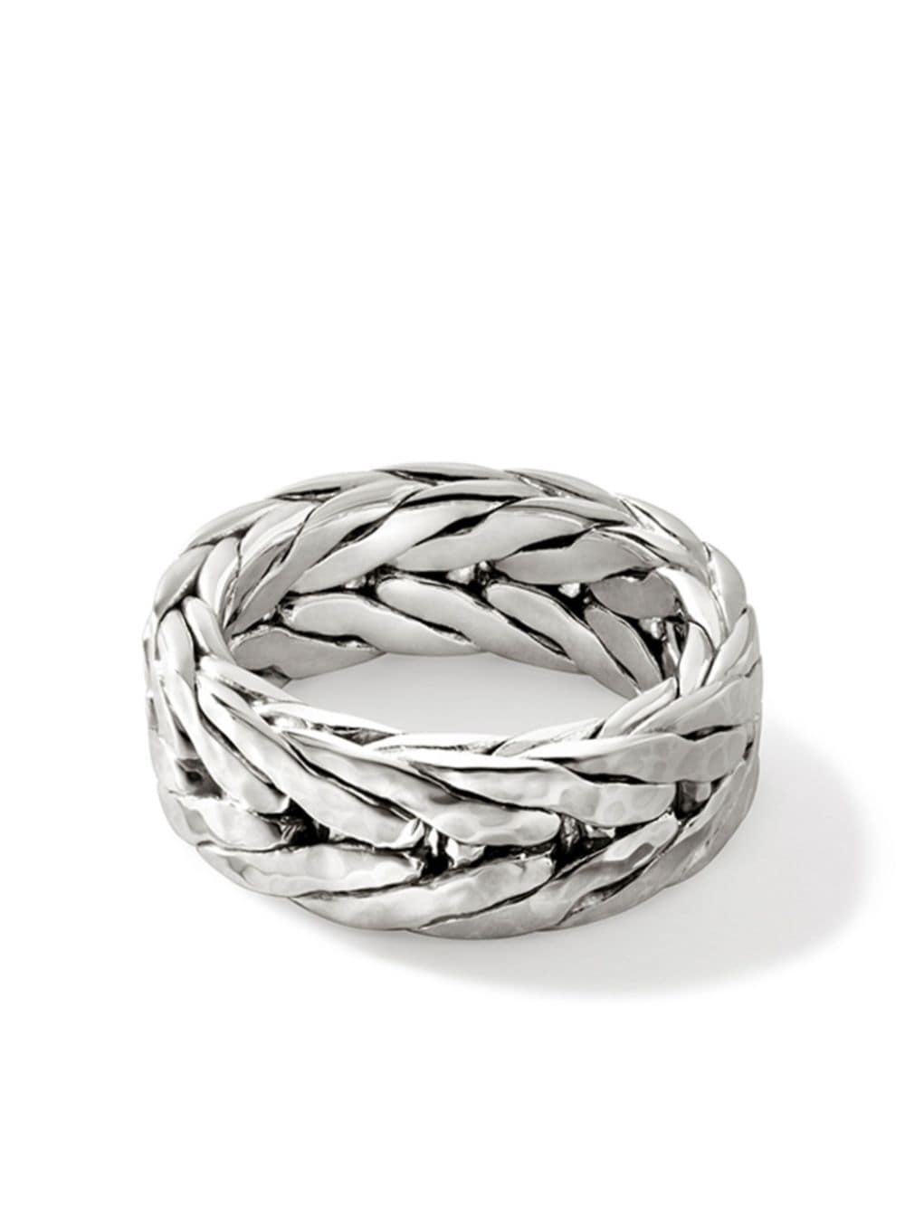 Shop John Hardy Sterling Silver Hammered Ring In Silber