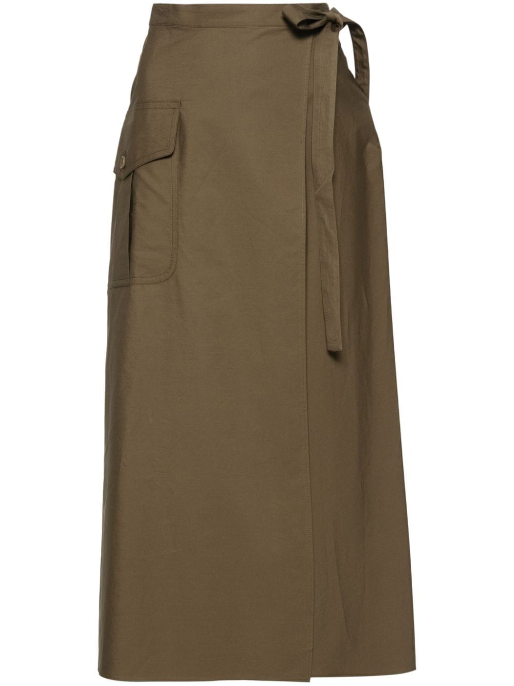 Aspesi Cotton Wrap Skirt In Brown