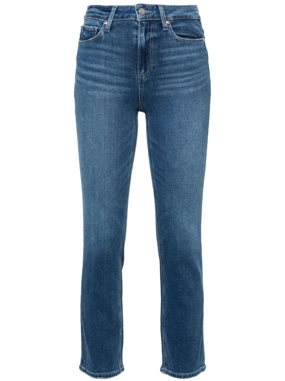 Shop Paige Cindy Logo-patch Jeans In Blue