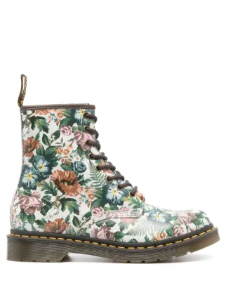 Dr. Martens Botines 1460 Con Estampado Floral Blanco FARFETCH MX