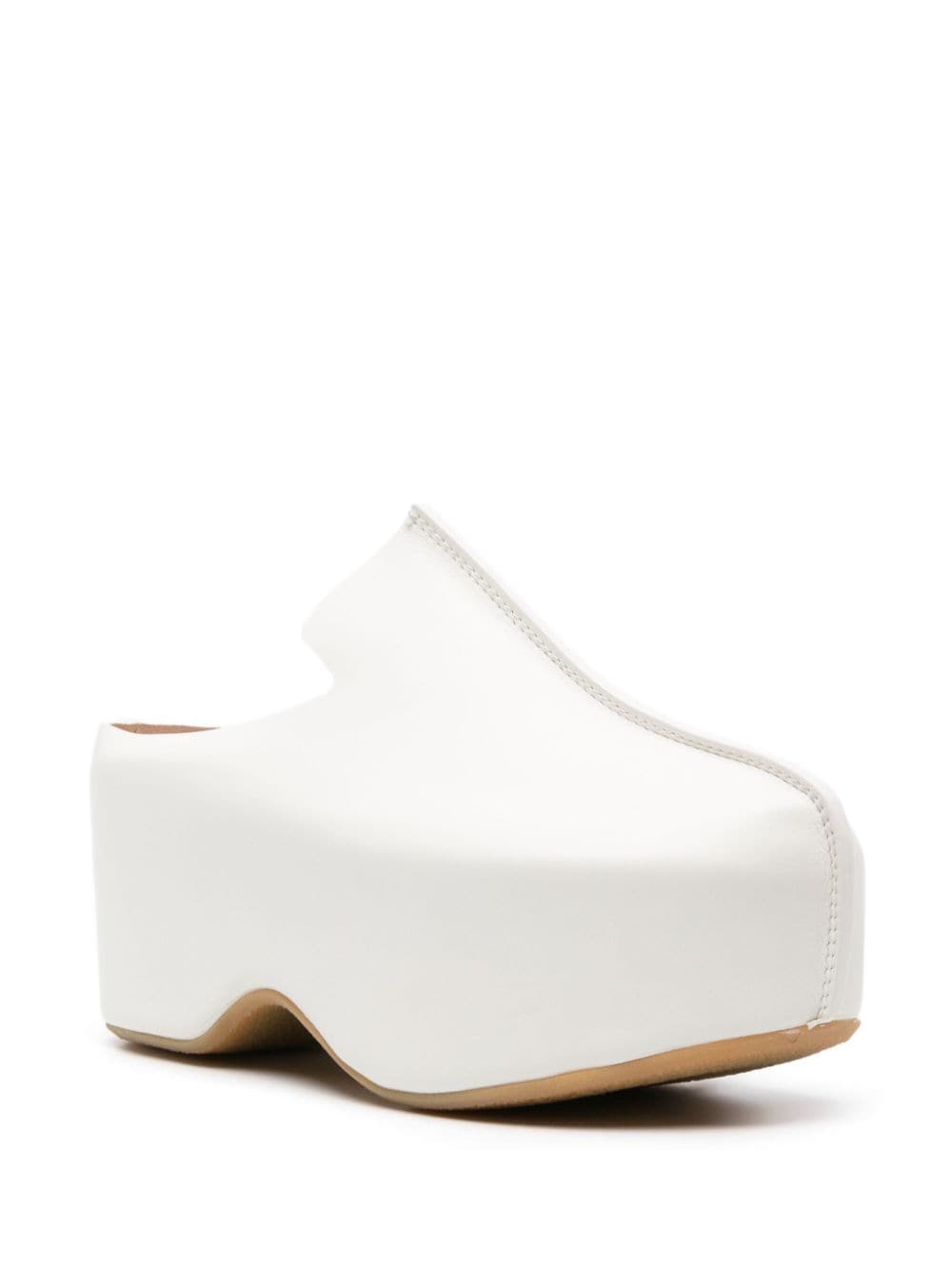 Shop Jw Anderson Leather Platform Clogs In White