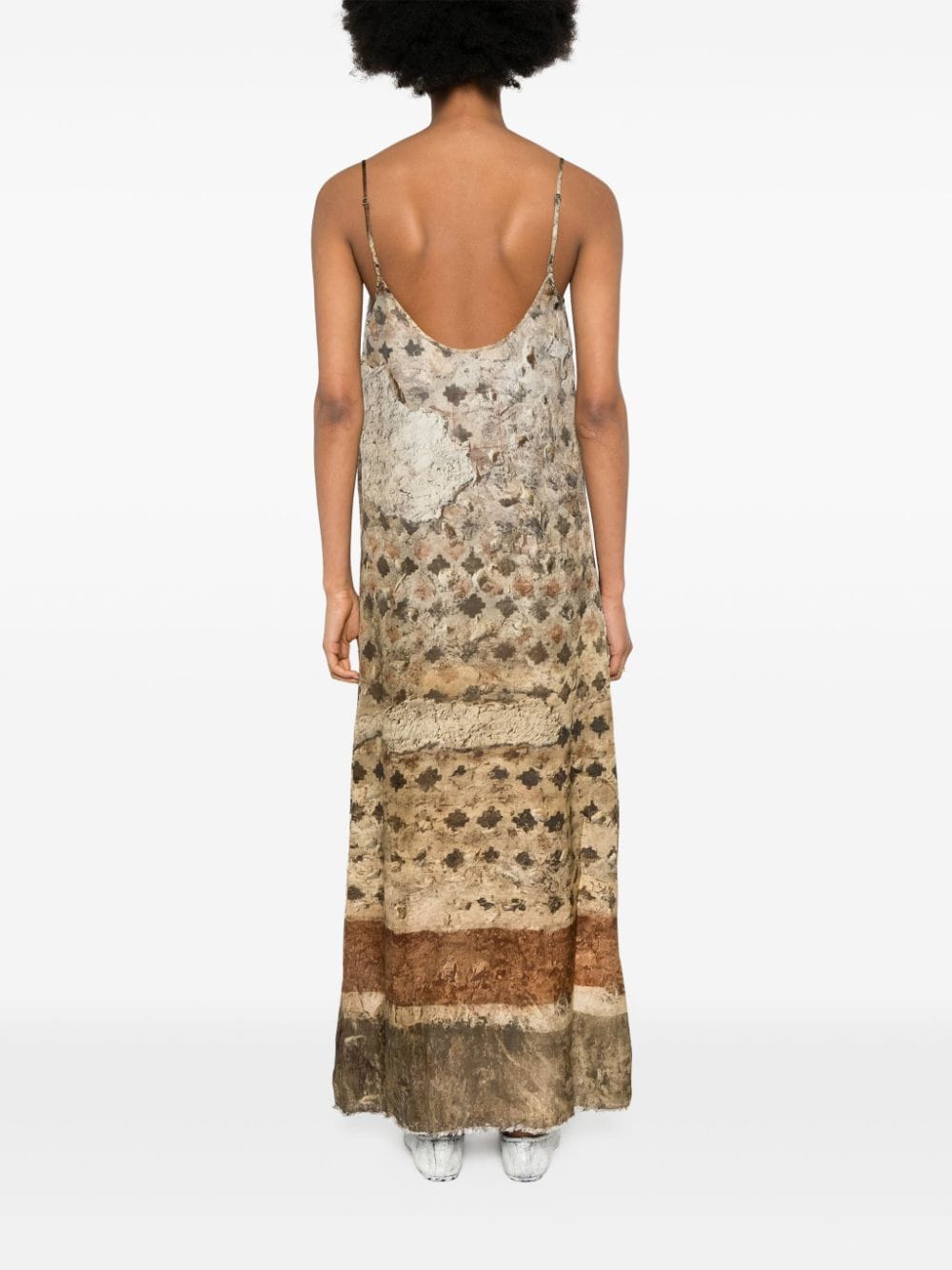 Uma Wang Midi-jurk met abstracte print Beige