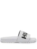 HUGO logo-debossed slides - White