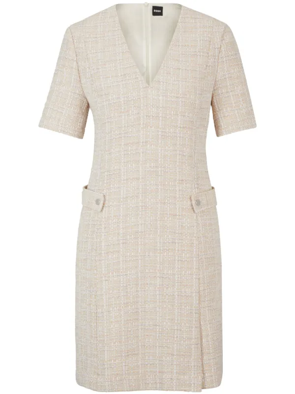 Short sleeve tweed dress cheap