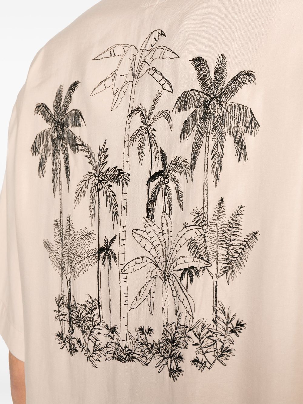 Shop Emporio Armani Palm Tree-embroidery Shirt In Neutrals