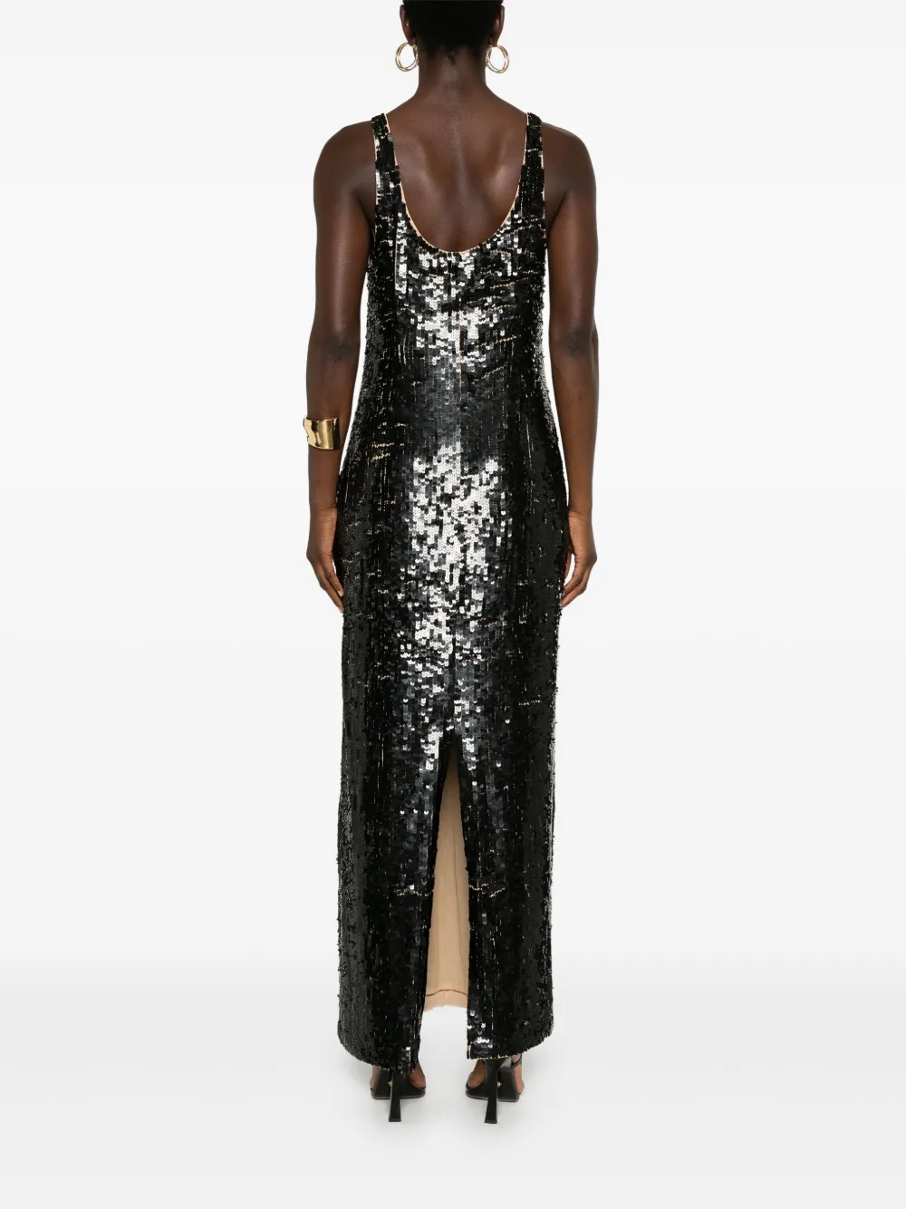 P.A.R.O.S.H. Maxi-jurk met pailletten Zwart