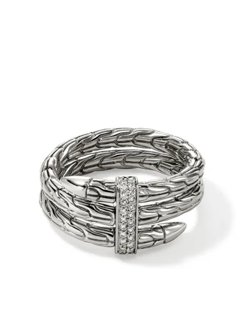 John Hardy sterling silver diamond spear ring