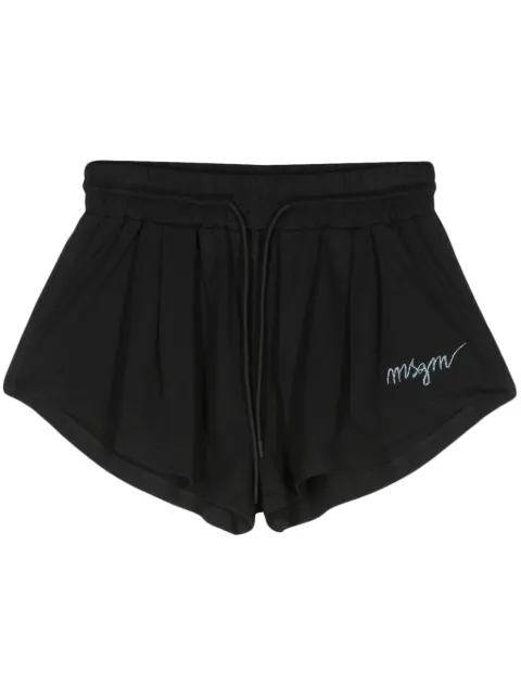 MSGM logo-embroidered cotton shorts