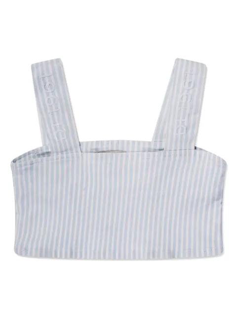 DL1961 KIDS stripe-pattern denim cropped top