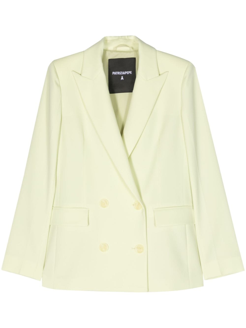 Patrizia Pepe Blazer met dubbele rij knopen en puntige revers Groen