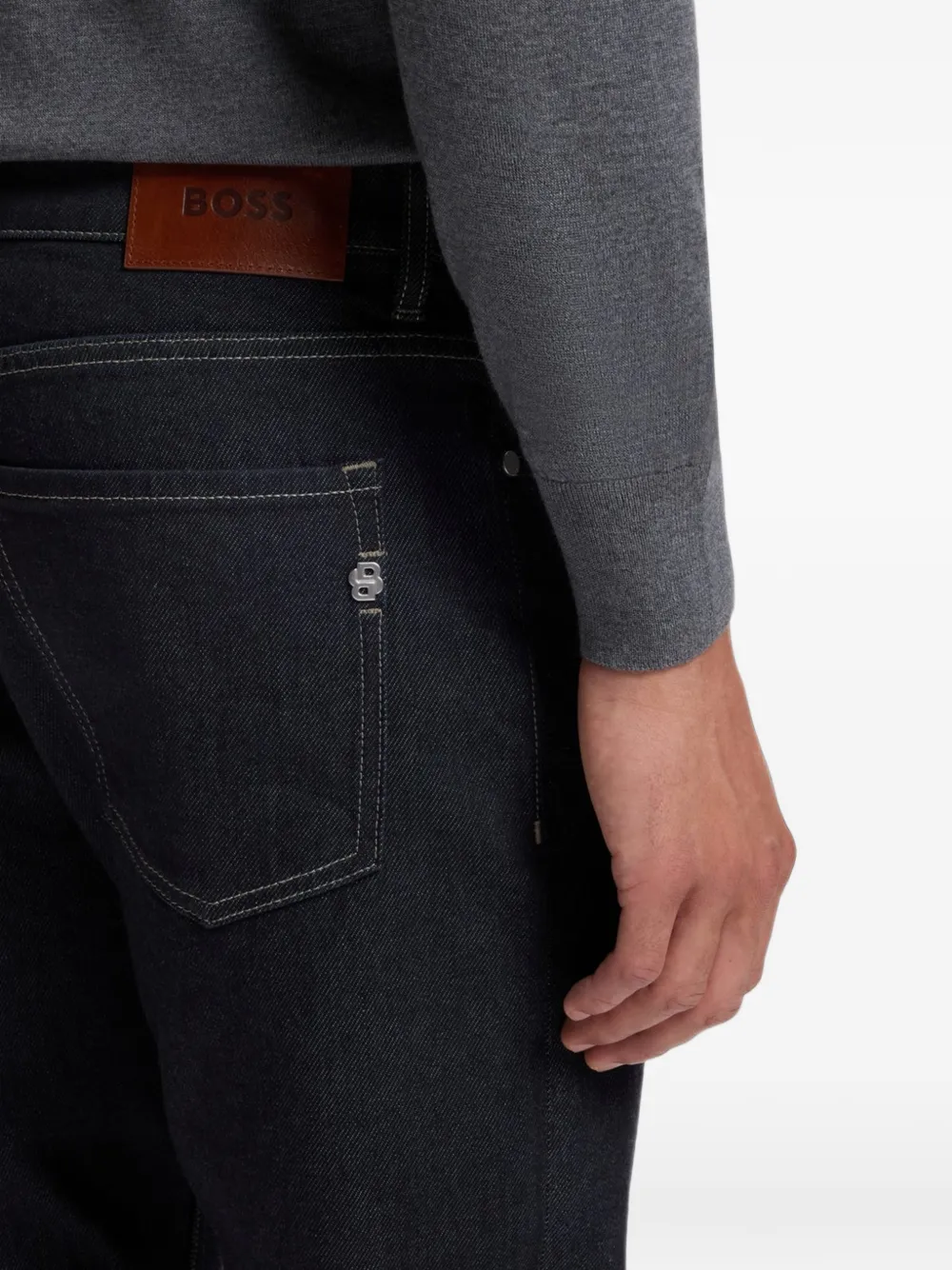 BOSS Slim-fit katoenen jeans Blauw