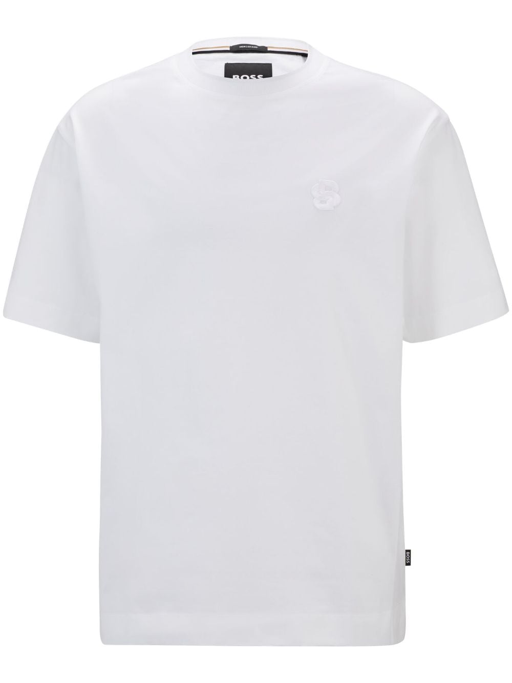 Image 1 of BOSS logo-embroidery cotton T-shirt