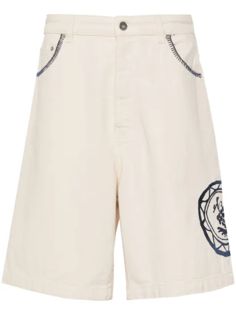 Drôle De Monsieur Le Short Art de la Table denim shorts