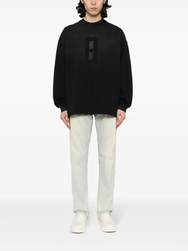 Fear Of God logo-tag mid-rise straight-leg Jeans | Blue Fear Of God logo-tag mid-rise straight-leg Jeans | Blue