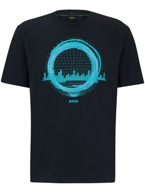 BOSS graphic-print stretch-cotton T-shirt