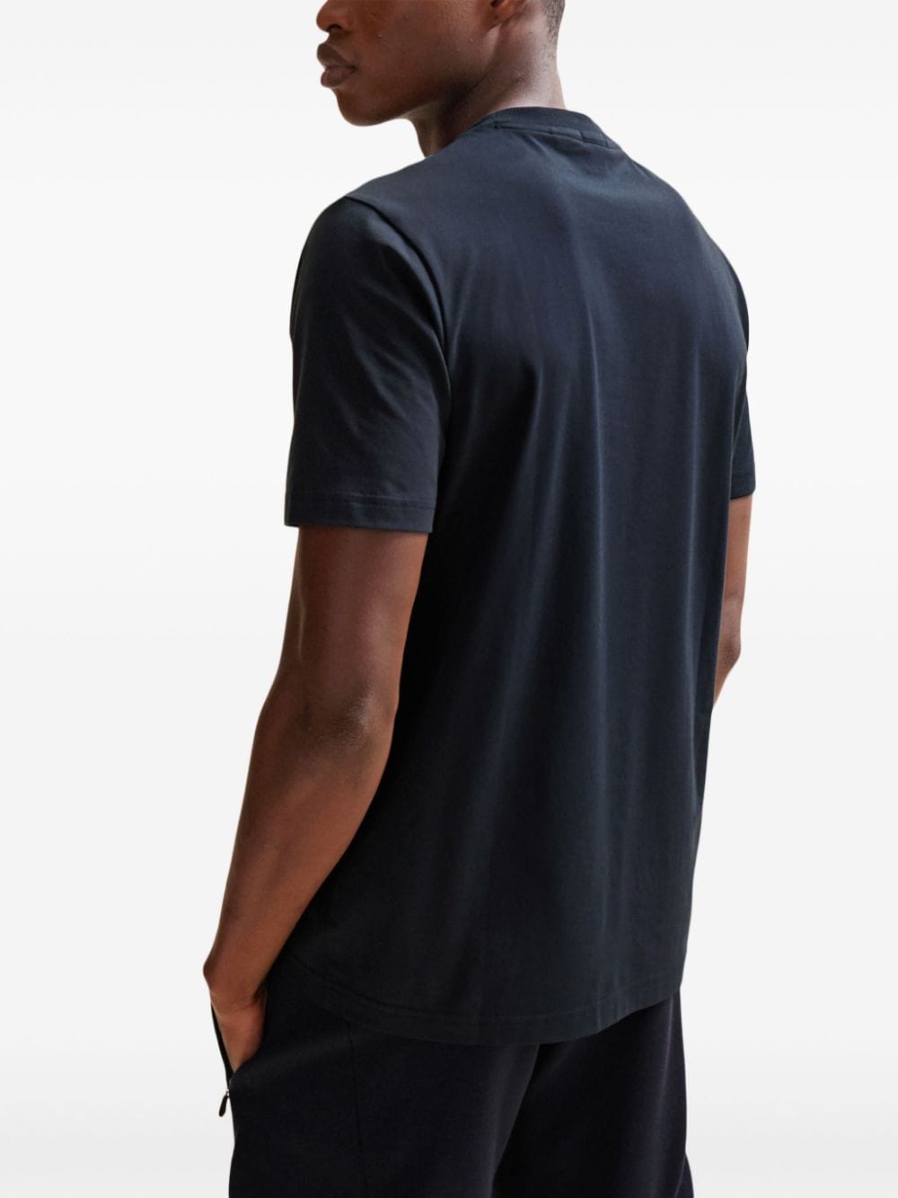 Shop Hugo Boss Graphic-print Stretch-cotton T-shirt In Blue
