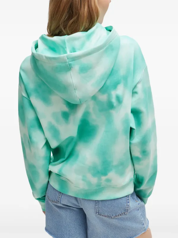 HUGO tie-dye Cotton Terry Hoodie Blue FARFETCH PT