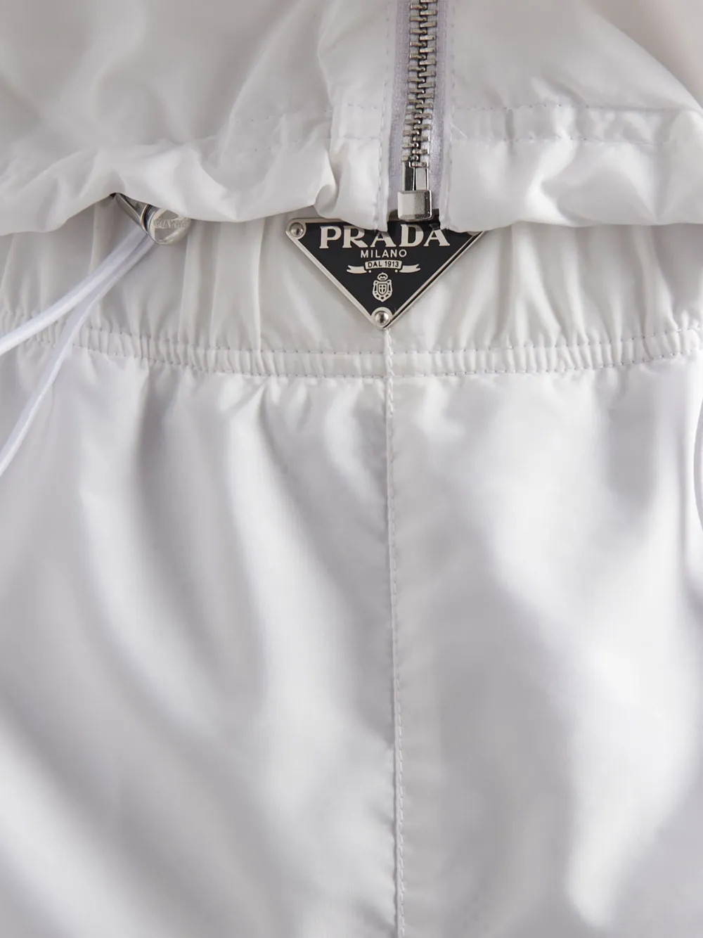 Shop Prada Triangle-logo Swim Shorts In White