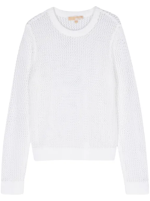 Pull en maille ajourée à col rond - Michael Michael Kors - Modalova