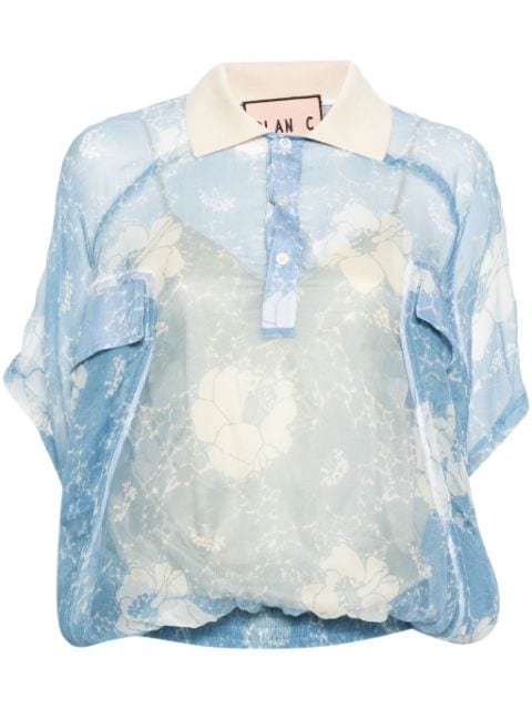 Plan C floral-print silk blouse