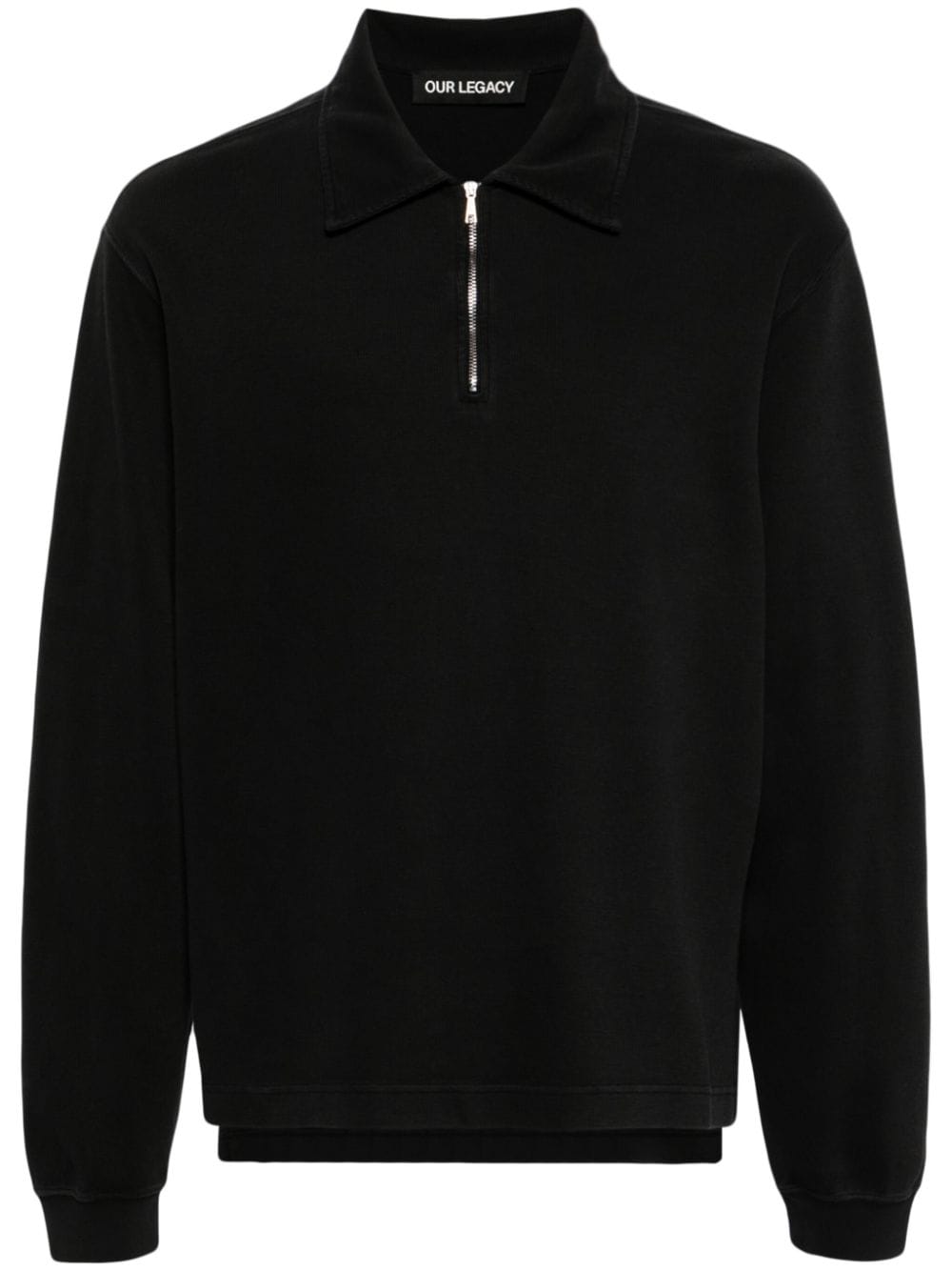 Shop Our Legacy Half-zip Cotton Sweatshirt In Black