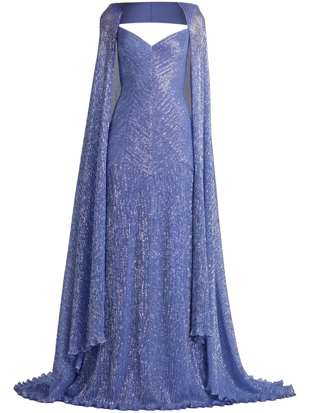 Tadashi Shoji Isilay Sequinned Gown In Blue