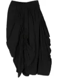 Yohji Yamamoto asymmetric draped midi skirt - Black
