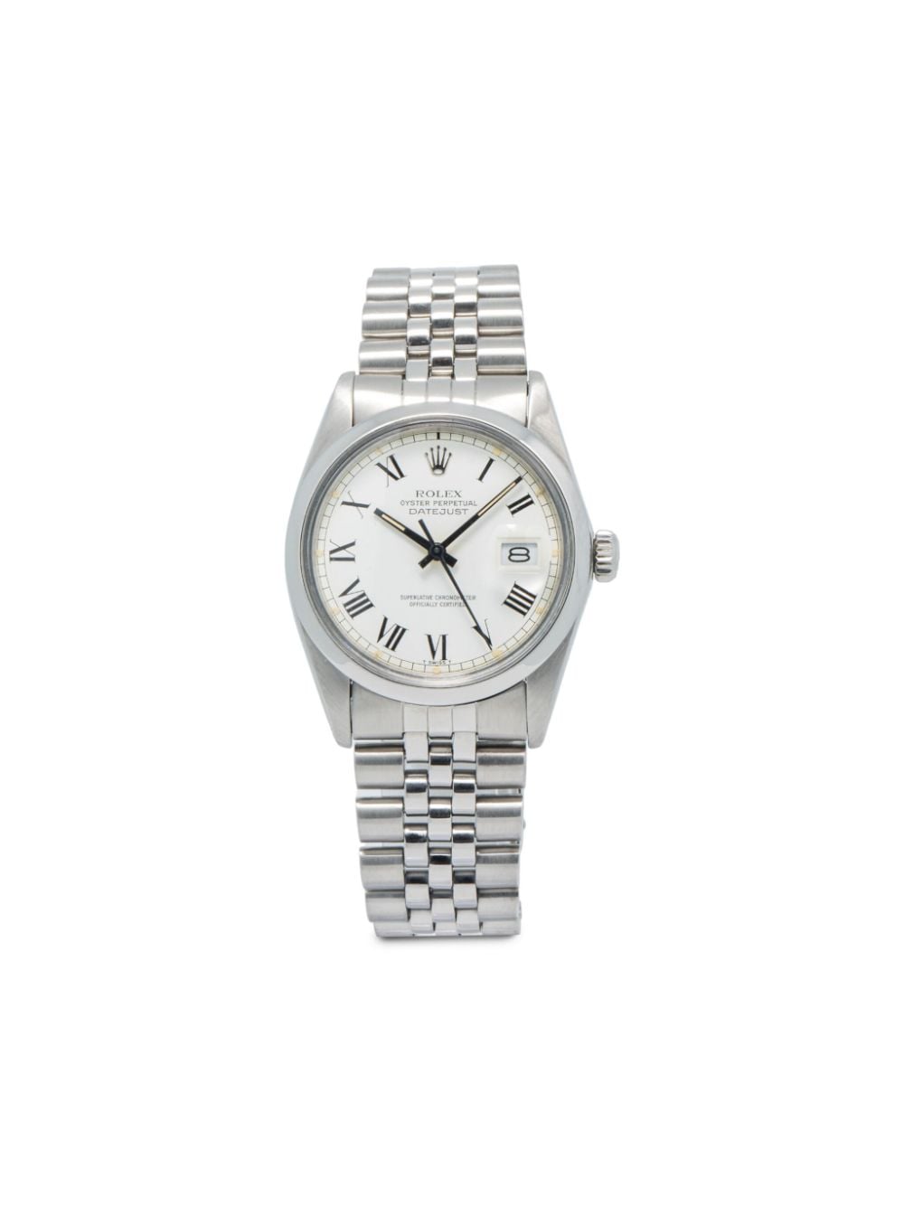 Pre-owned Rolex  Datejust 36mm In White