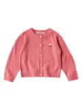 familiar patterned intarsia-knit cardigan - Pink