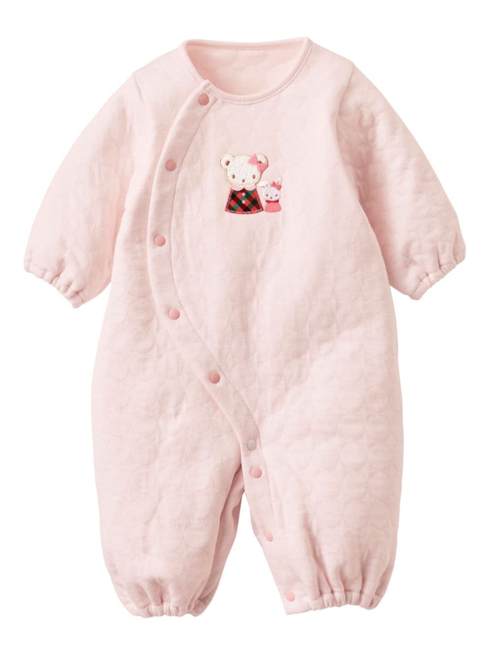 Familiar Babies' Embroidered Cotton-blend Romper In Pink