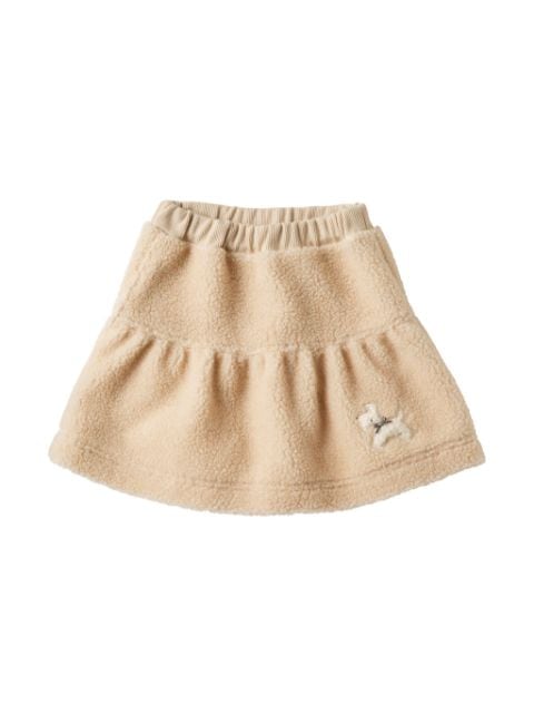 Familiar dog-appliquéd fleece skirt